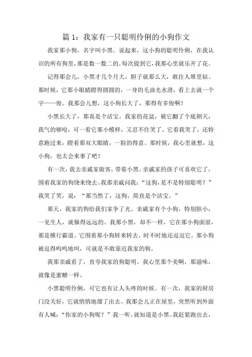 我家有一只聪明伶俐的小狗作文精选8篇