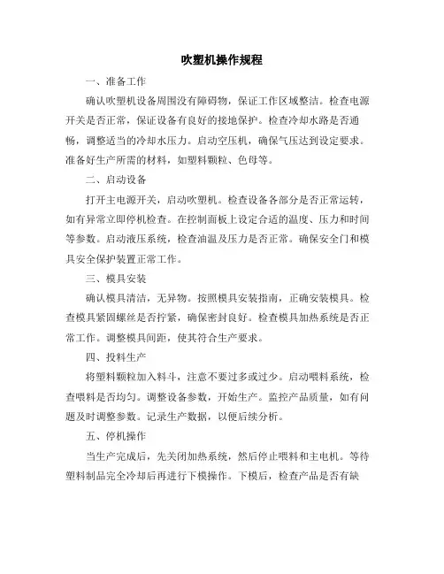 吹塑机操作规程