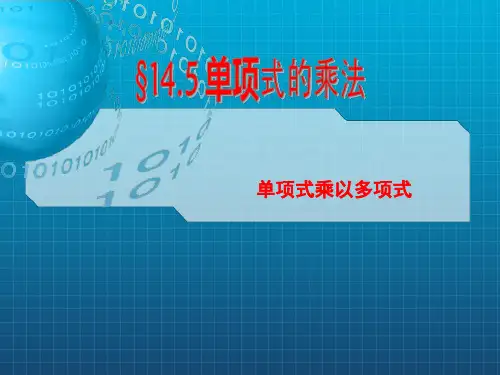 单项式乘以多项式课件PPT课件