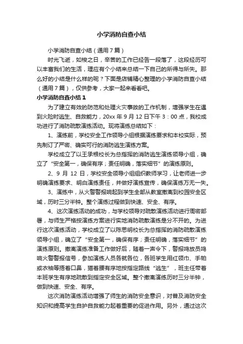小学消防自查小结