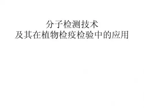 分子检测技术及其在植物检疫检验中的应用