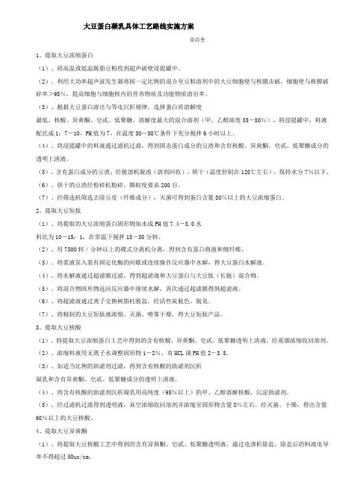 大豆蛋白凝乳具体工艺路线实施方案