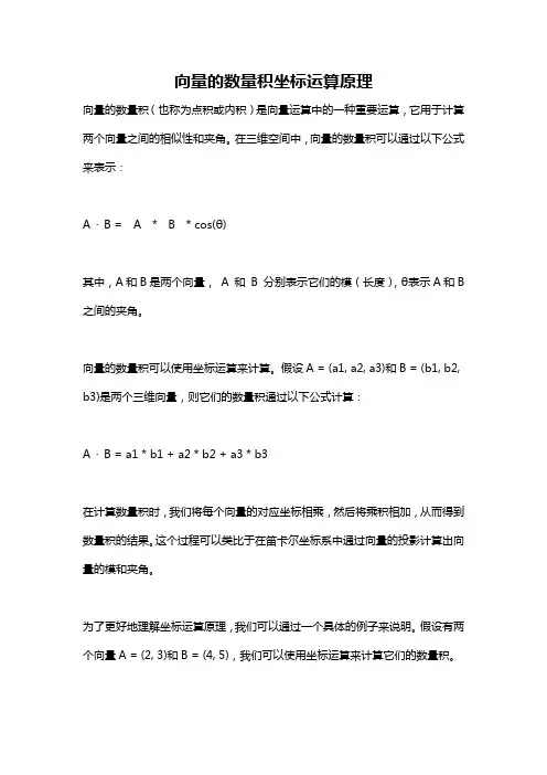 向量的数量积坐标运算原理