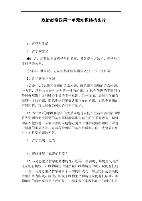 政治必修四第一单元知识结构图片