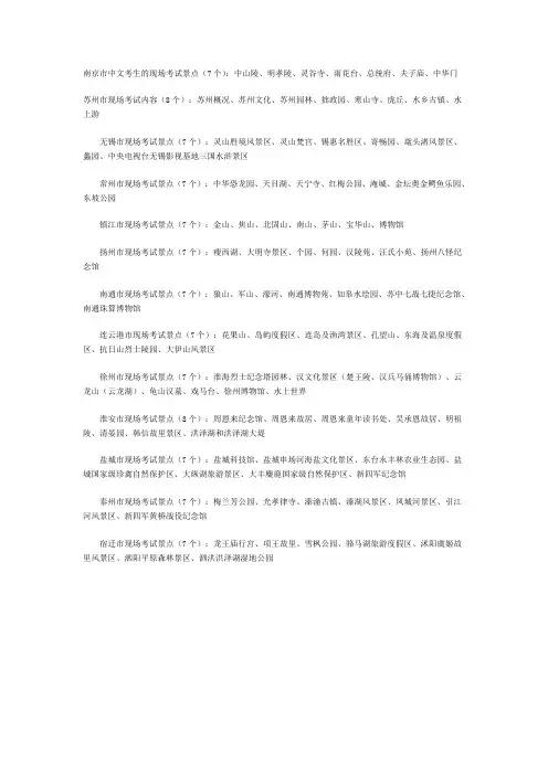 导游考试景点
