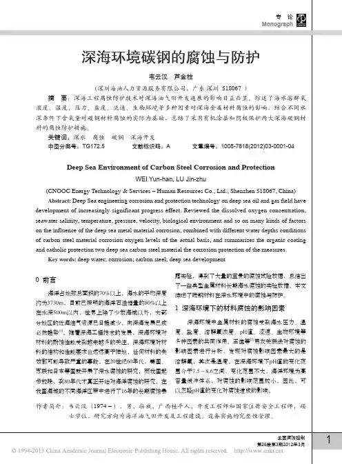 深海环境碳钢的腐蚀与防护