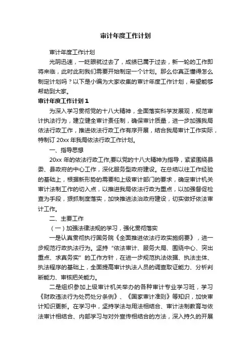 审计年度工作计划