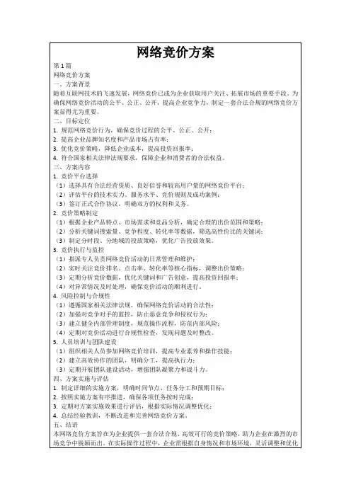 网络竞价方案