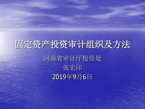 固定资产投资审计组织及方法页PPT文档
