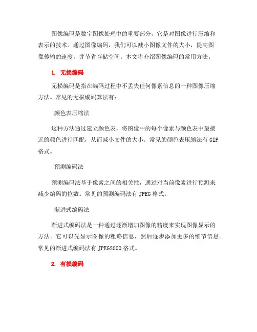 图像编码常用方法介绍(十)