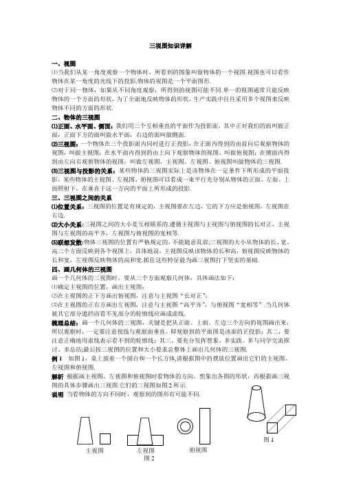 CAD等软件制图三视图知识祥解