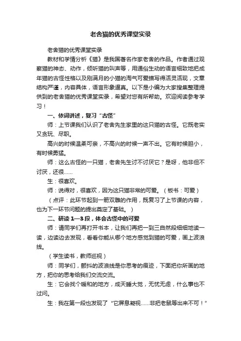 老舍猫的优秀课堂实录