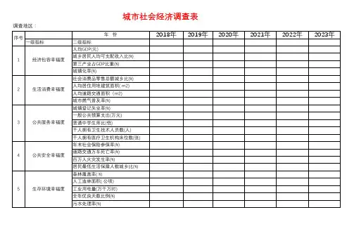 城市社会经济调查表(模板)