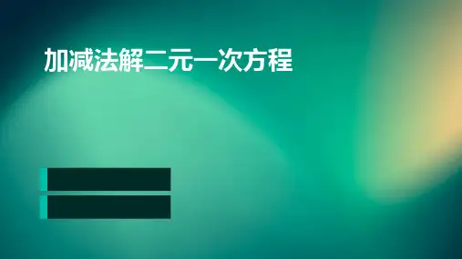 加减法解二元一次方程