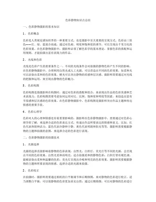 色彩静物知识点总结