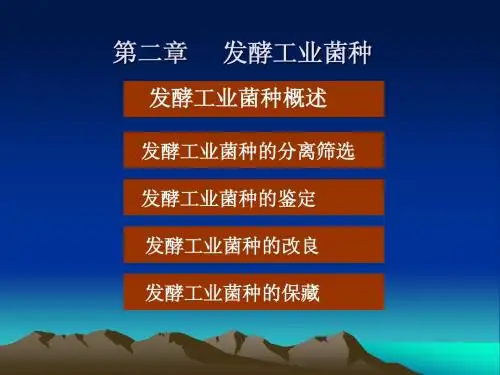 发酵原理第二章     发酵工业菌