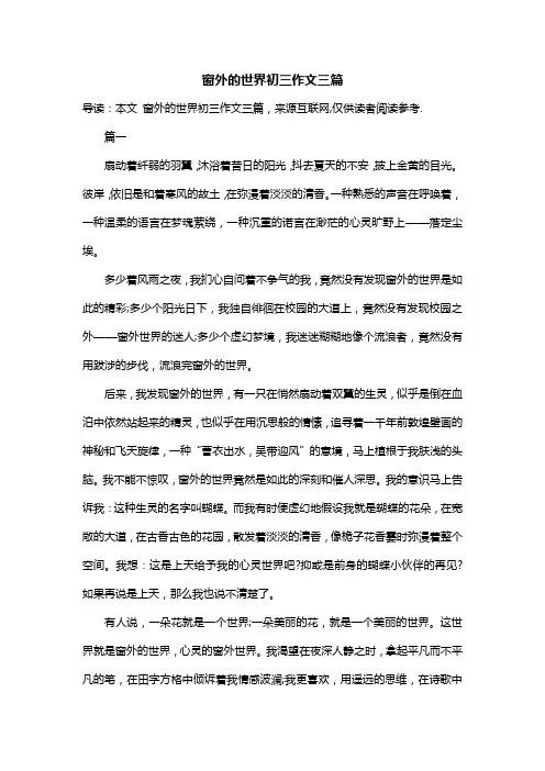 窗外的世界初三作文三篇