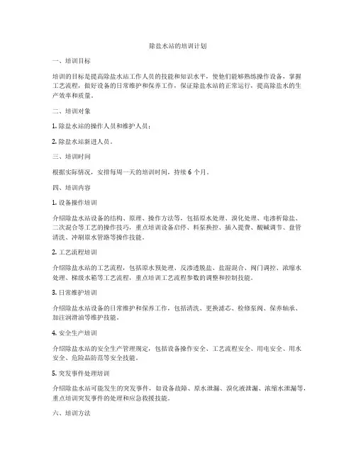 除盐水站的培训计划