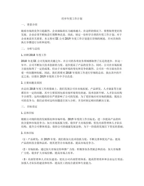 经审年度工作计划