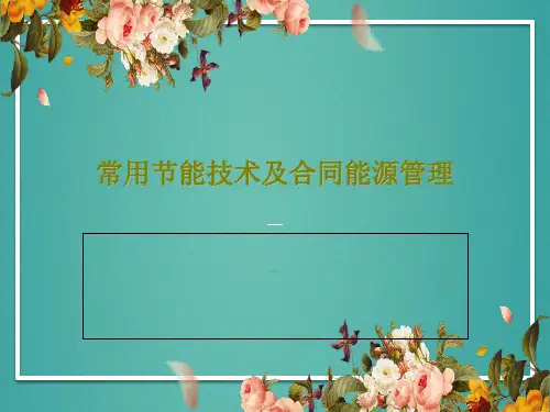 常用节能技术及合同能源管理93页PPT