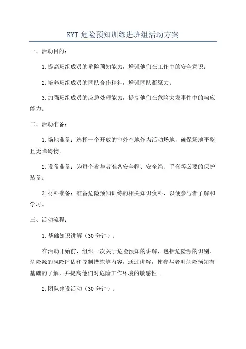 KYT危险预知训练进班组活动方案