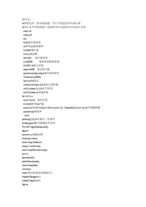 3.1.6波动声学基础 - 简正波声场计算及时域波形预报仿真程序