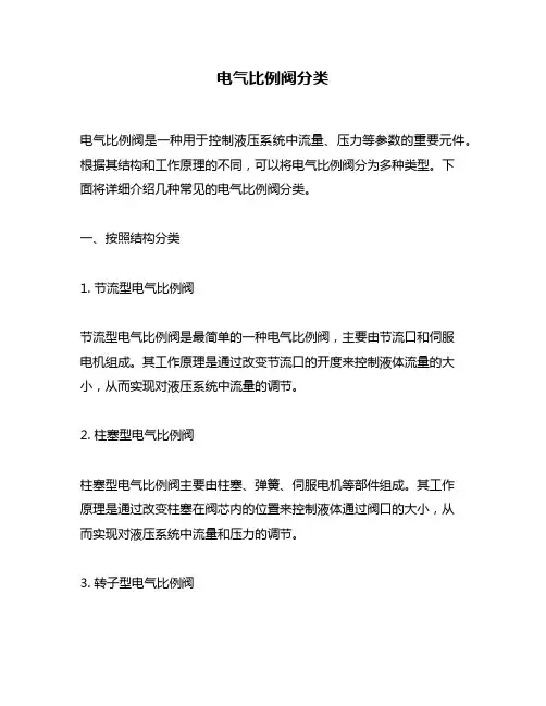 电气比例阀分类