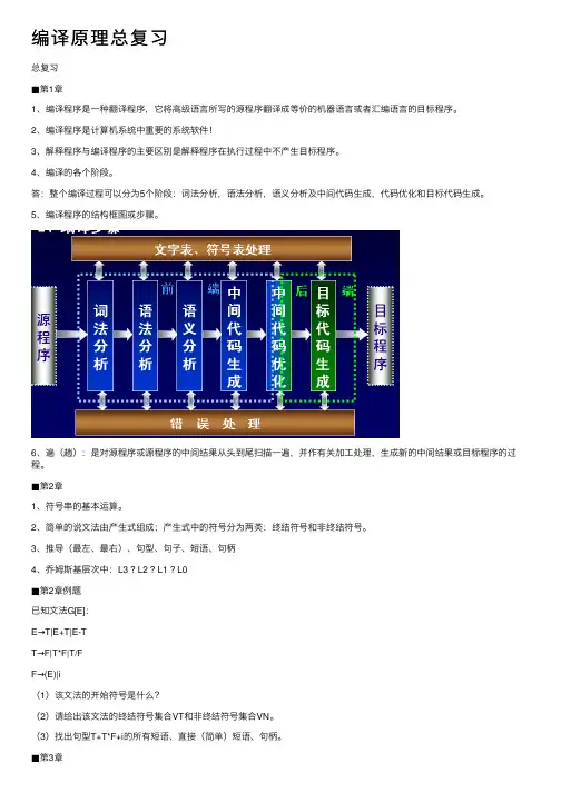 编译原理总复习
