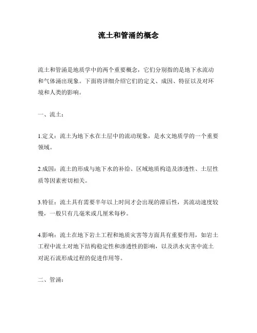 流土和管涌的概念