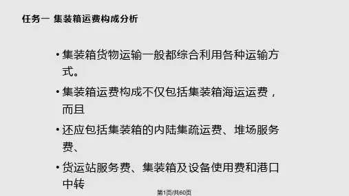 集装箱运输运费分析分解PPT课件
