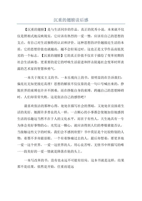 沉重的翅膀读后感