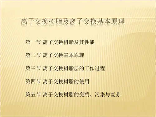 离子交换树脂及原理课件ppt