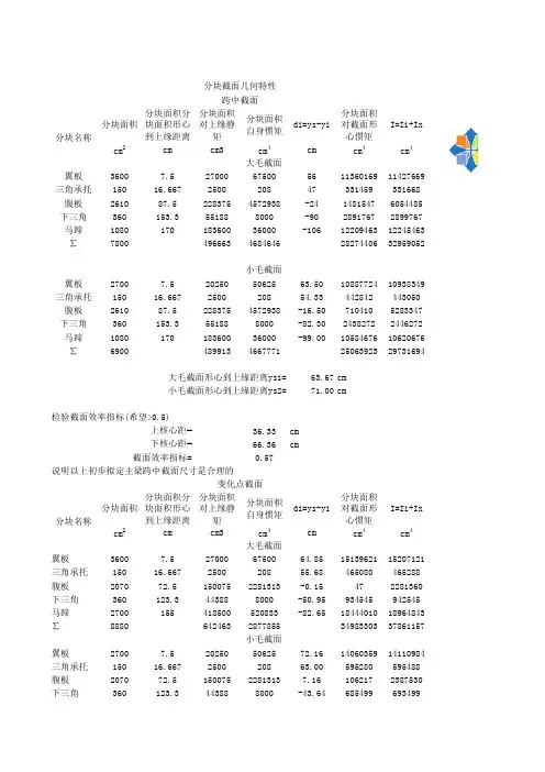 桥梁计算表格