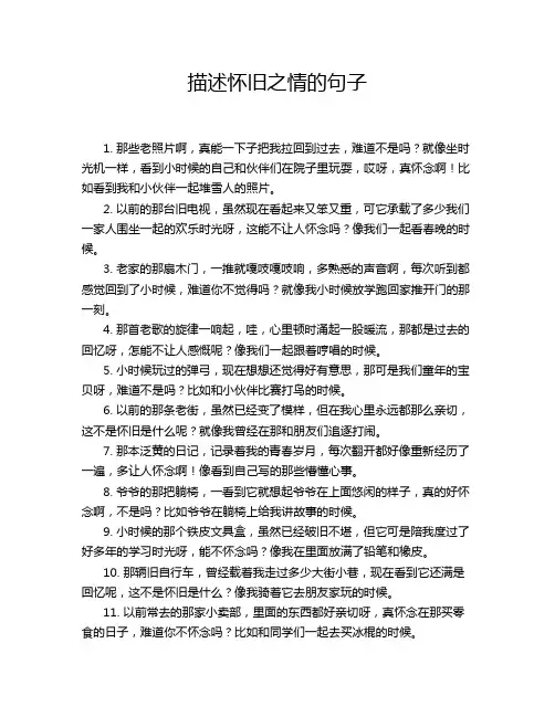 描述怀旧之情的句子