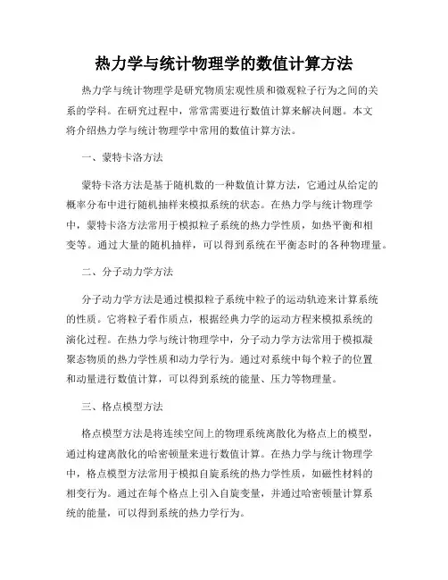 热力学与统计物理学的数值计算方法