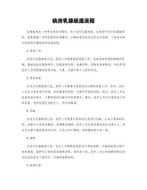 病房乳腺疏通流程