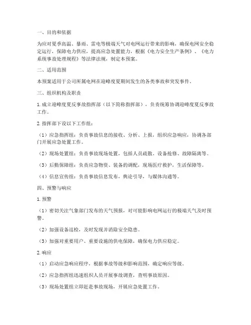 迎峰度夏反事故__预案
