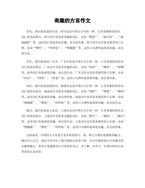 有趣的方言作文