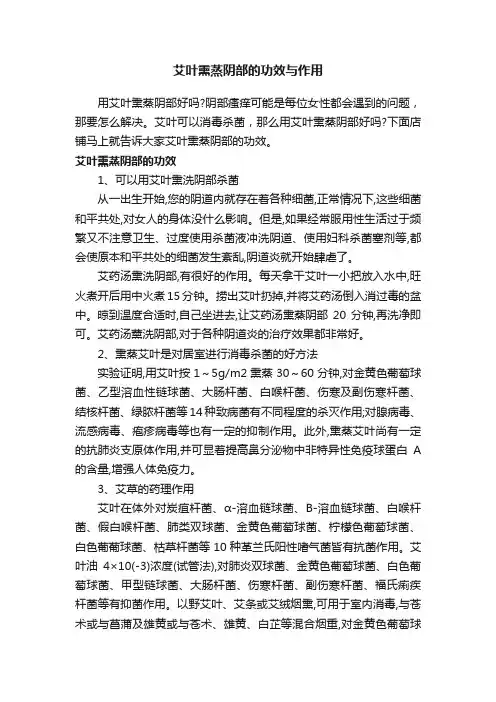 艾叶熏蒸阴部的功效与作用