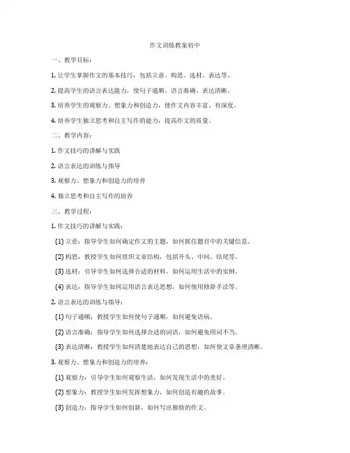 作文训练教案初中
