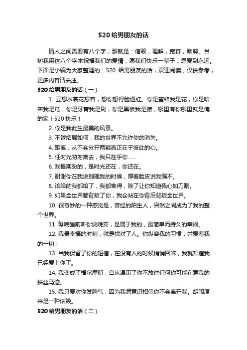 520给男朋友的话