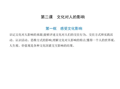 版政治人教版必修三课件第二课第一框 感受文化影响