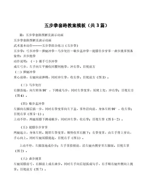 五步拳套路教案模板(共3篇)