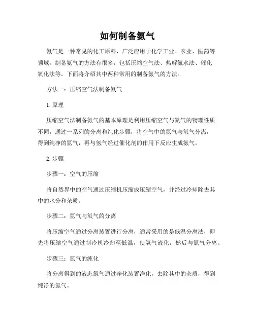 如何制备氨气