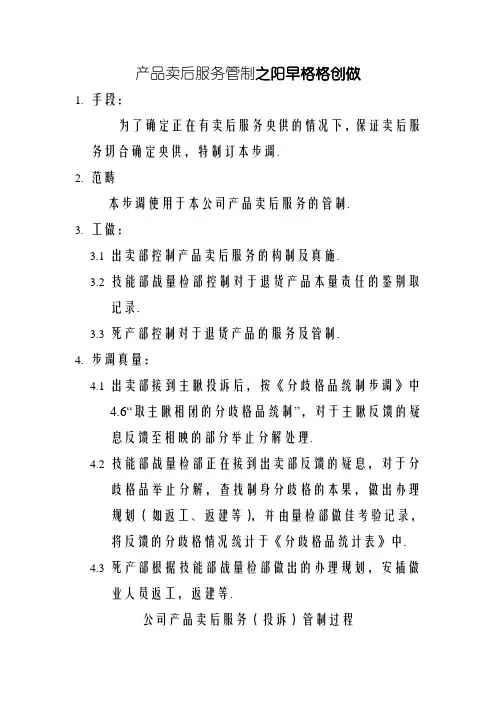 产品售后服务管理流程图
