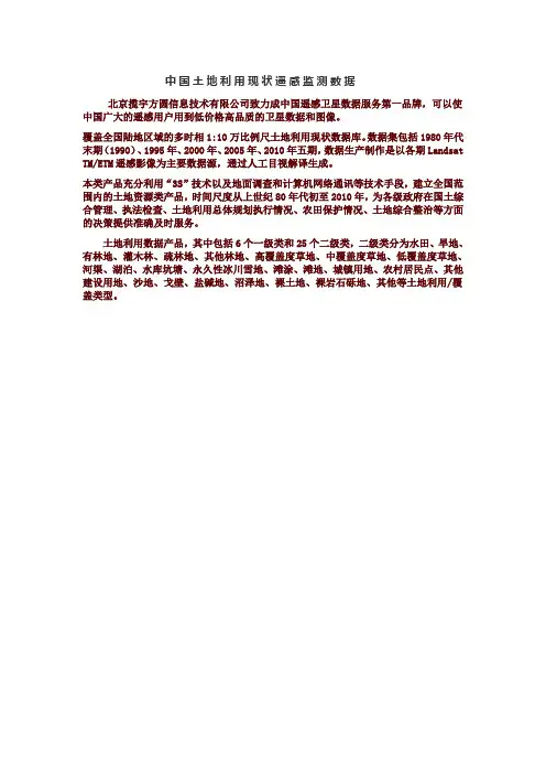 中国土地利用现状遥感监测数据