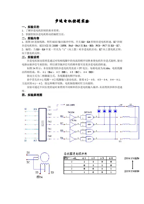 步进电机控制实验