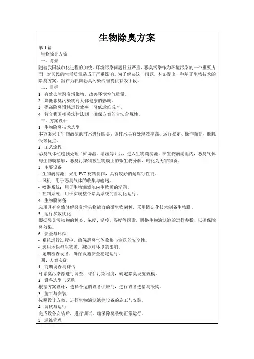 生物除臭方案