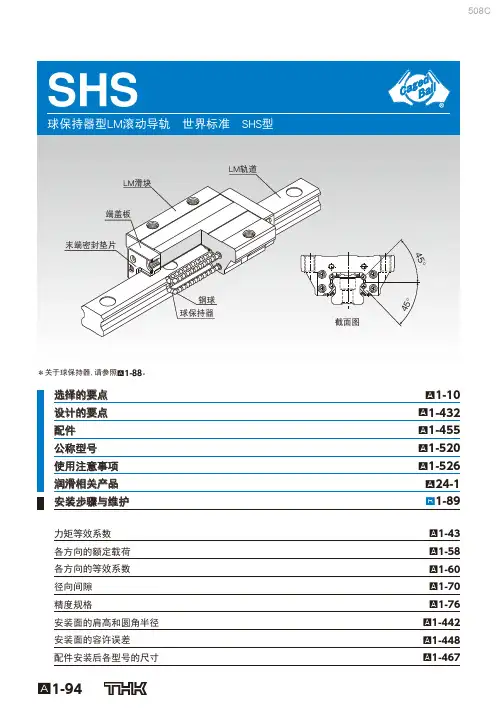 直线导轨选型THK-球保持器LM导轨世界SHS型号