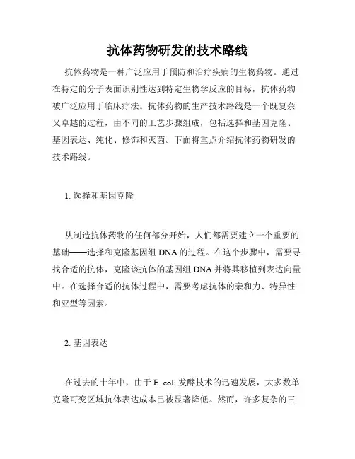 抗体药物研发的技术路线
